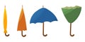 umbrellas color set rain elements weather sun