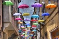 umbrellas colored like the rainbow