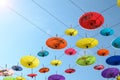 Umbrellas, handmade on sky in Chiang Mai, Thailand.