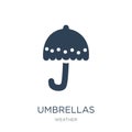 umbrellas icon in trendy design style. umbrellas icon isolated on white background. umbrellas vector icon simple and modern flat