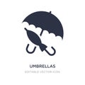 umbrellas icon on white background. Simple element illustration from Weather concept