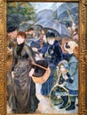 The umbrellas, painting by Pierre Renoir at the National Gallery in London, UK