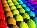 Umbrellas in rainbow hues Royalty Free Stock Photo