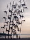 Umbrellas sculpture in Thessaloniki - created in 1997 Royalty Free Stock Photo