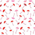 Umbrellas - seamless pattern. Small colorful umbrellas.