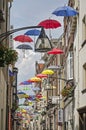 Umbrellas in a shopping street