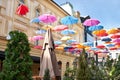 Umbrellas in the sky Royalty Free Stock Photo