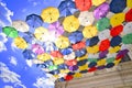 Umbrellas street decoration Royalty Free Stock Photo