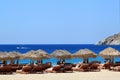 Umbrellas on Summer Beach Royalty Free Stock Photo