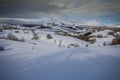 Umbria apennines with snow in the winter season