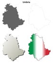 Umbria blank detailed outline map set