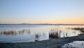 Umbria, Italy, landscape of Trasimeno lake at sunset Royalty Free Stock Photo