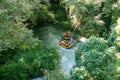 Whitewater rafting in Nera river, Marmore waterfall, Umbria, Italy