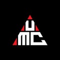 UMC triangle letter logo design with triangle shape. UMC triangle logo design monogram. UMC triangle vector logo template with red Royalty Free Stock Photo