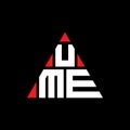 UME triangle letter logo design with triangle shape. UME triangle logo design monogram. UME triangle vector logo template with red Royalty Free Stock Photo