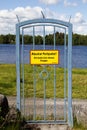 The sign says - Prohibited to swim from this jetty