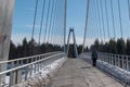 Umea, Norrland Sweden - March 26, 2023: the Lundabron on a sunny winter day. By the Umea River. Royalty Free Stock Photo