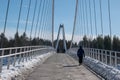 Umea, Norrland Sweden - March 26, 2023: the Lundabron on a sunny winter day. By the Umea River. Royalty Free Stock Photo