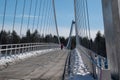 Umea, Norrland Sweden - March 26, 2023: the Lundabron on a sunny winter day. By the Umea River. Royalty Free Stock Photo