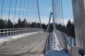 Umea, Norrland Sweden - March 26, 2023: the Lundabron on a sunny winter day. By the Umea River. Royalty Free Stock Photo