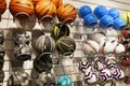 Many different balls in a sports shop
