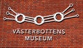 Vasterbottens Museum large sign on facade Royalty Free Stock Photo