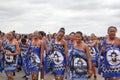 Umhlanga Reed Dance ceremony, annual traditional national rite, one of eight days celebration, young virgin girls with big knives