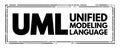 UML Unified Modeling Language - general-purpose, developmental, modeling language in the field of software engineering , acronym Royalty Free Stock Photo