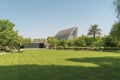 Umm Al Emarat Park in Abu Dhabi Botanical Garden Architectural structure with grass and trees Royalty Free Stock Photo