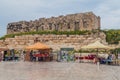 UMM QAIS, JORDAN - MARCH 30, 2017: Souvenir stalls in the ruins of Umm Qa