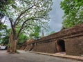 Umong temple, entrance of tunnels with pagoda on background in the the temple. Famous temple