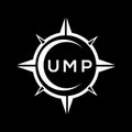 UMP abstract technology logo design on Black background. UMP creative initials letter logo concept