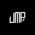 UMP letter logo design on black background. UMP creative initials letter logo concept. UMP letter design