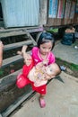 Umphang, Thailand November 26, 2016 - unidentified Karen children 5-8 years old in Karen hill tribe village