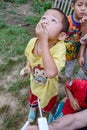 Umphang, Thailand November 26, 2016 - unidentified Karen children 5-8 years old in Karen hill tribe village