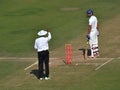 Umpire Singnaling out to a Batsman in Cricket Matc Royalty Free Stock Photo