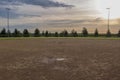an umpires view from homeplate to second base on a baseball field Royalty Free Stock Photo