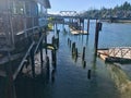 View of Umpqua River Bridge from the southeast, Reedsport, Oregon Royalty Free Stock Photo