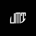 UMT letter logo design on black background. UMT creative initials letter logo concept. UMT letter design Royalty Free Stock Photo