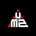 UMZ triangle letter logo design with triangle shape. UMZ triangle logo design monogram. UMZ triangle vector logo template with red Royalty Free Stock Photo