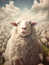 Un Ciel Avec Des Moutons Qui Tombent, A Sheep In A Flock Of Sheep