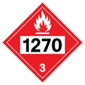 UN1270 Class 3 Flammable Liquid Symbol Sign, Vector Illustration, Isolate On White Background, Label .EPS10