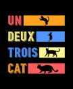 Un Deux Trois Cat Shirt Design Royalty Free Stock Photo