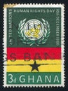 UN Emblem and Ghana flag Royalty Free Stock Photo