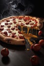 un impresionante fotografia de una porciÃ³n de pizza