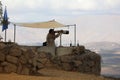 UN Peacekeeper on Mount Bental. Golan Heights