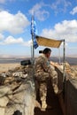 UN Peacekeeper on Mount Bental in the Golan Heights