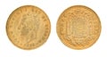 Una or 1 peseta - former Spanish money Royalty Free Stock Photo