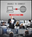 Unable Connect Disconnect Error Failure Problem Concept