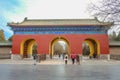 Unacquainted chinese people or touristin Walking in Temple of Heaven Gate or Tiantan in Chinese Name in beijing city,China travel